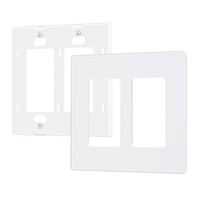 Screwless Snap-On Wallplate, 2 Gang, White