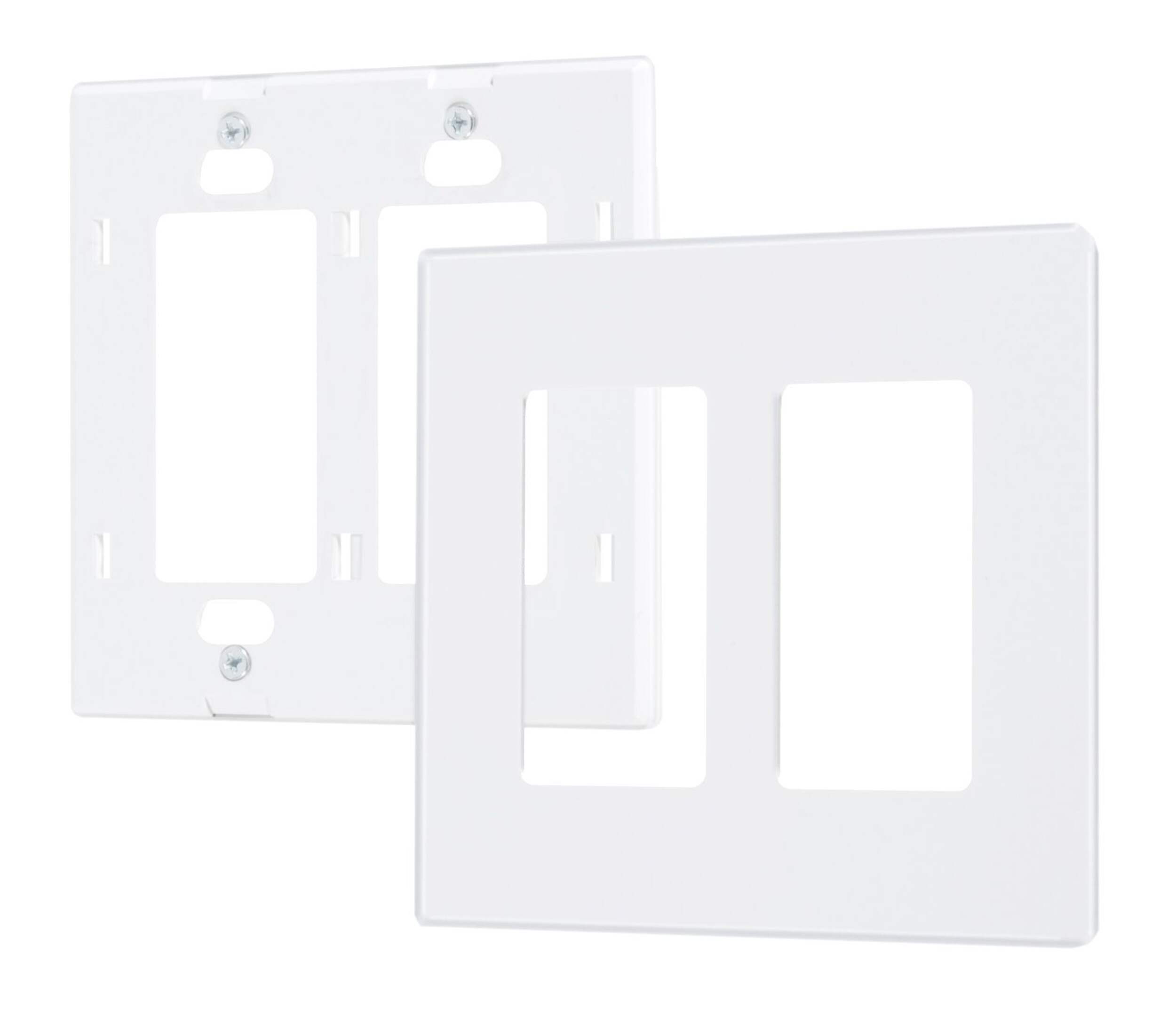 Platelage mural sans vis, 2 dispositifs, blanc Front_Angled_Left