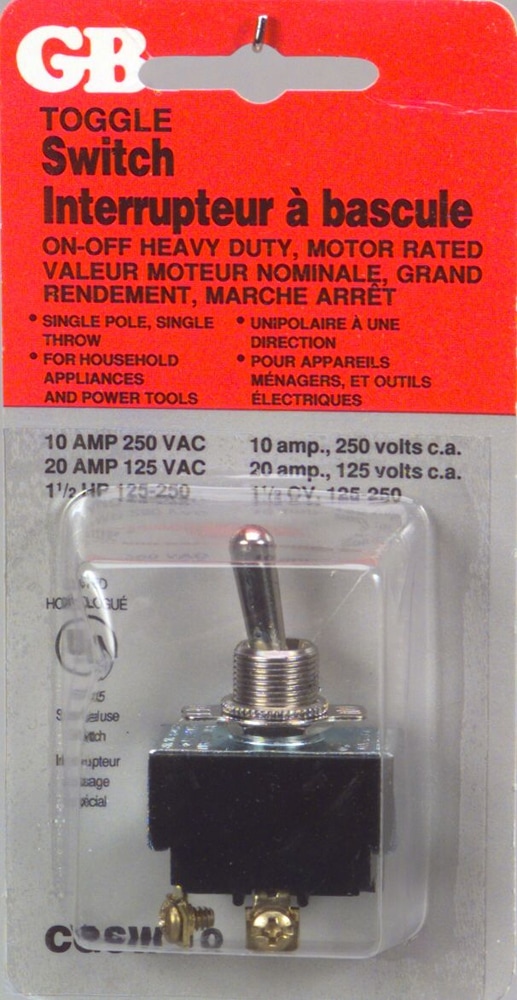 GARDNER BENDER GSW10 SPST OnOff Heavy Duty Toggle Switch, Single Pole