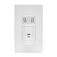 Leviton IPHS5-742 Decora In-Wall Humidity Sensor and Fan Control, Single Pole, Residential Grade, White Front_Flat