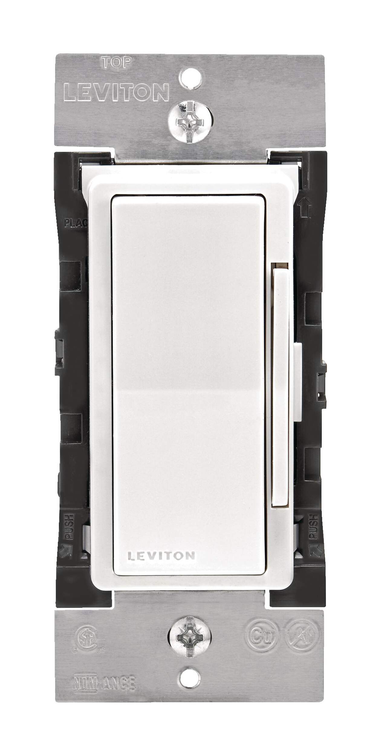 Leviton DDL06-734 Digital Switch and Timer with Bluetooth Connectivity, Manual Control, White Front_Flat
