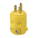 Prise standard Leviton 620PV-735 NEMA 6-20P, 20 A, mise à la terre, jaune Front_Angled_Left