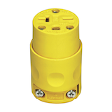 Connecteur standard Leviton 620PV-735 NEMA 6-20R, 20 A, 250 V, mise à la terre, jaune Front_Elevated