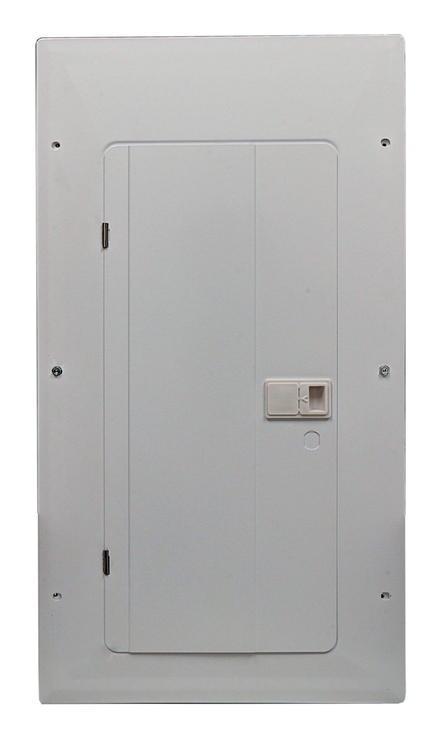 Tableau de distribution 30/60 circuits Eaton 100 A avec panneau et disjoncteurs, neutre enfichable Front_Flat