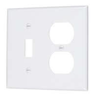 Plaque murale combinée en nylon à 2 dispositifs, 1 bascule, 1 double, taille intermédiaire, blanc