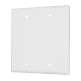 Midway Nylon Blank Wallplate, 2 Gang, White Front_Angled_Left