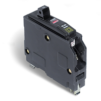 Square D QO Circuit Breaker with Exclusive Visi-Trip® Red Indicator, Black, 1 Pole, Assorted Amp Capacities