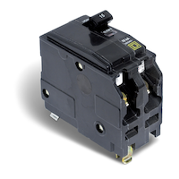 Square D QO Plug-On Circuit Breaker with Exclusive Visi-Trip® Red Indicator, Black, 2 Pole, Assorted Amp Capacities