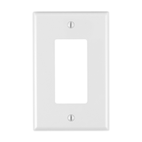 Leviton 0PJ26-742 Decora Rocker Style Switch Midway Nylon Wallplate, 1 Gang, White Front_Flat