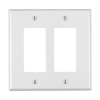 Leviton PJ262-742 Decora Rocker Style Switch Nylon Wallplate, 2 Gang, White