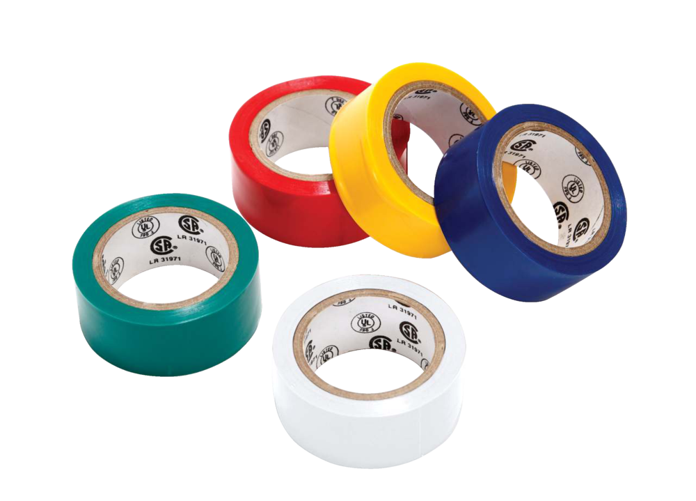 Certified Coloured Vinyl Electrical Tape, Assorted, 3/4-in x 12-ft (19 mm x  3.7 m), 5-pc