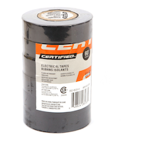 Certified General Purpose Vinyl Electrical Tape, Black, 3/4-in x 60-ft (19 mm x 18.3 m), 6-pk