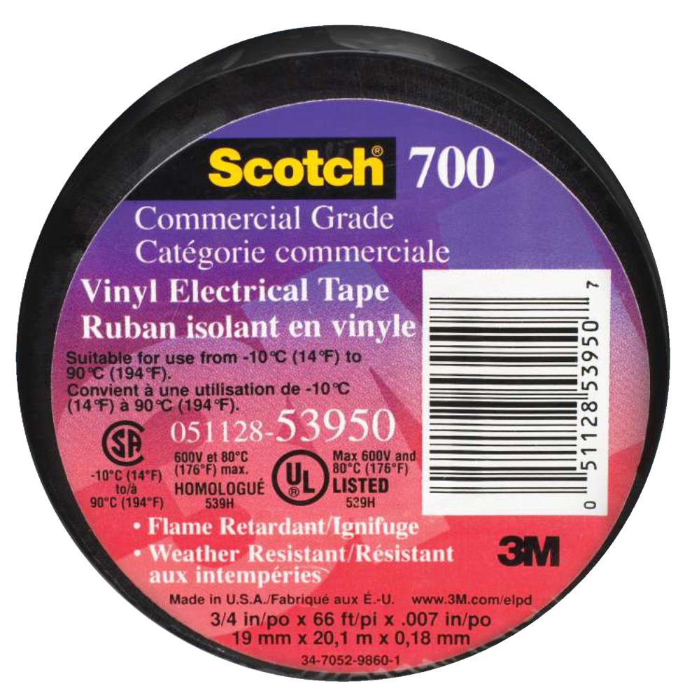 Scotch 0.75-in x 66-ft Vinyl Electrical Tape Black in the