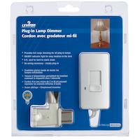 Leviton TBL03-722 Plug-In Lamp Dimmer with 6' Cord, White