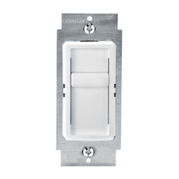 Leviton 06672-742 Decora SureSlide Universal Slide Dimmer, 600W Incandescent, 150W Dimmable LED/CFL, White Front_Elevated