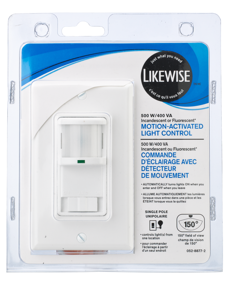 Leviton Decora Single Pole Occupancy Motion Sensor Light Switch, Auto
