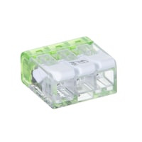 GARDNER BENDER 19-PCL3 LeverGard 3-Port Splicing/Wire Connectors, Green, 10-pk Front_Three_Fourths_Angled_Right