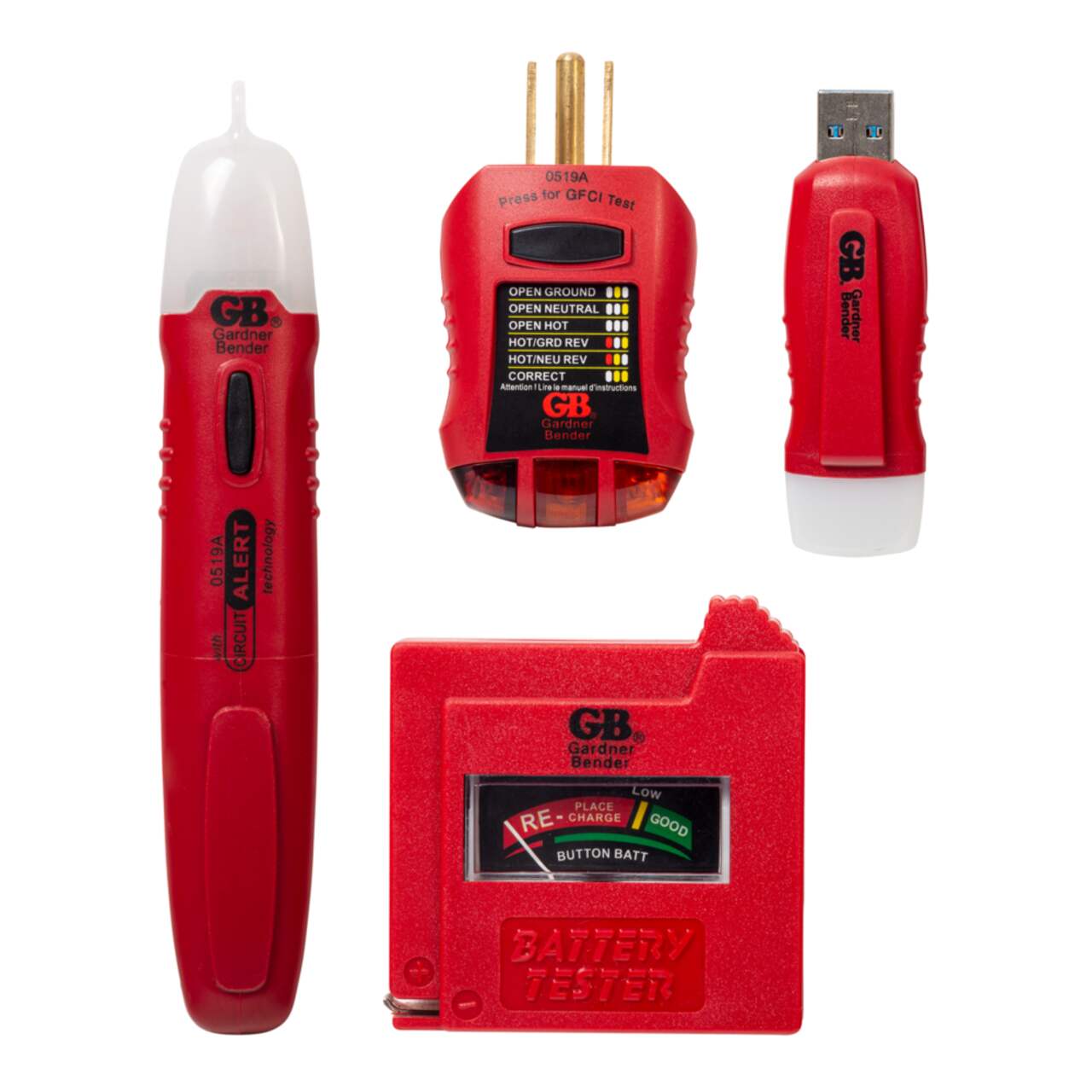Electrical testers, voltage testers, and circuit testers