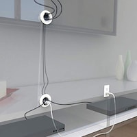 Legrand CMK75 In-Wall Wiremold Cord & Cable Power Kit, White Front_Three_Fourths_Angled_Right