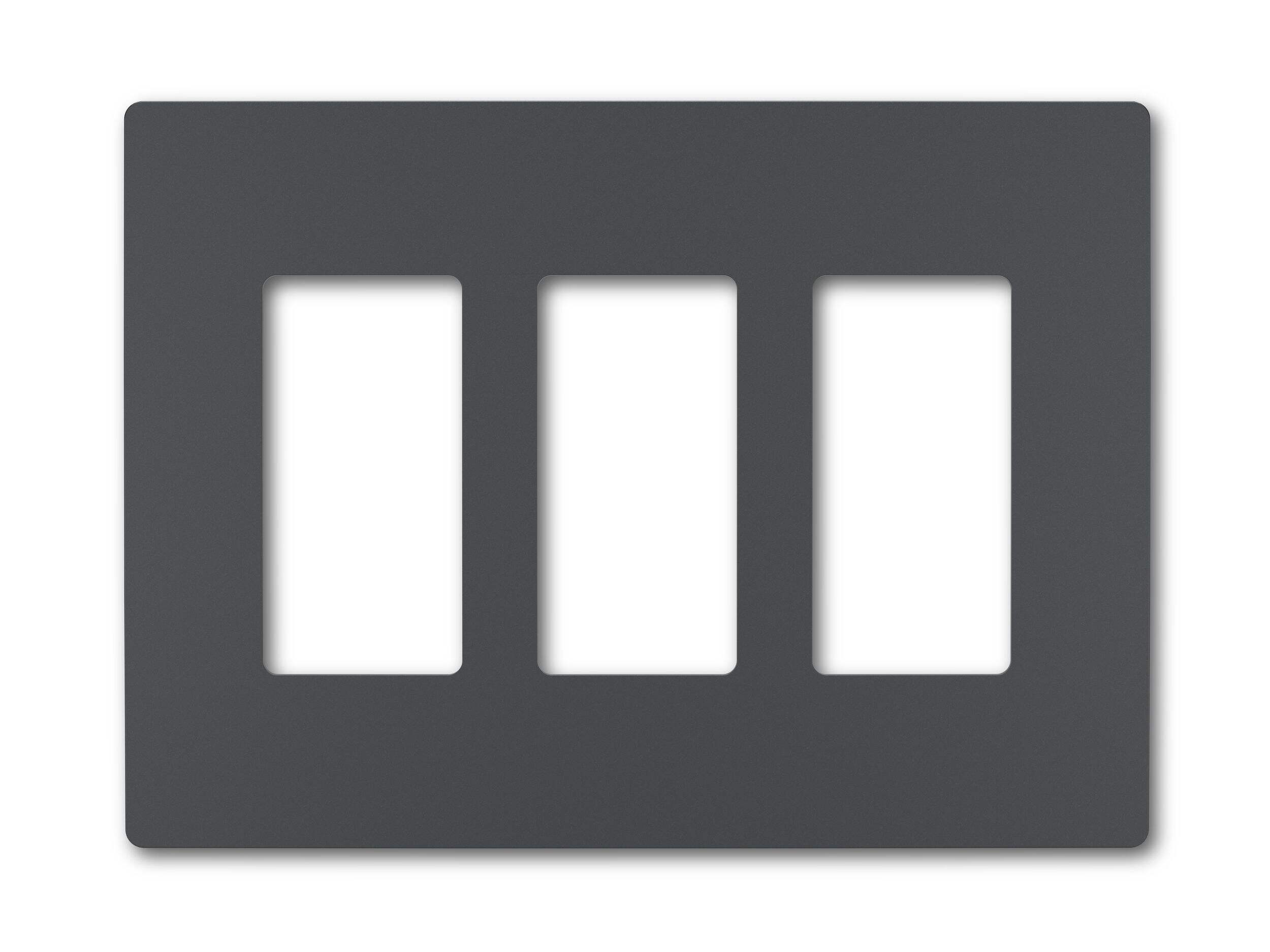 Legrand RWP263GCC6 Radiant Screwless Wallplate, 3 Gang, Graphite Front_Flat