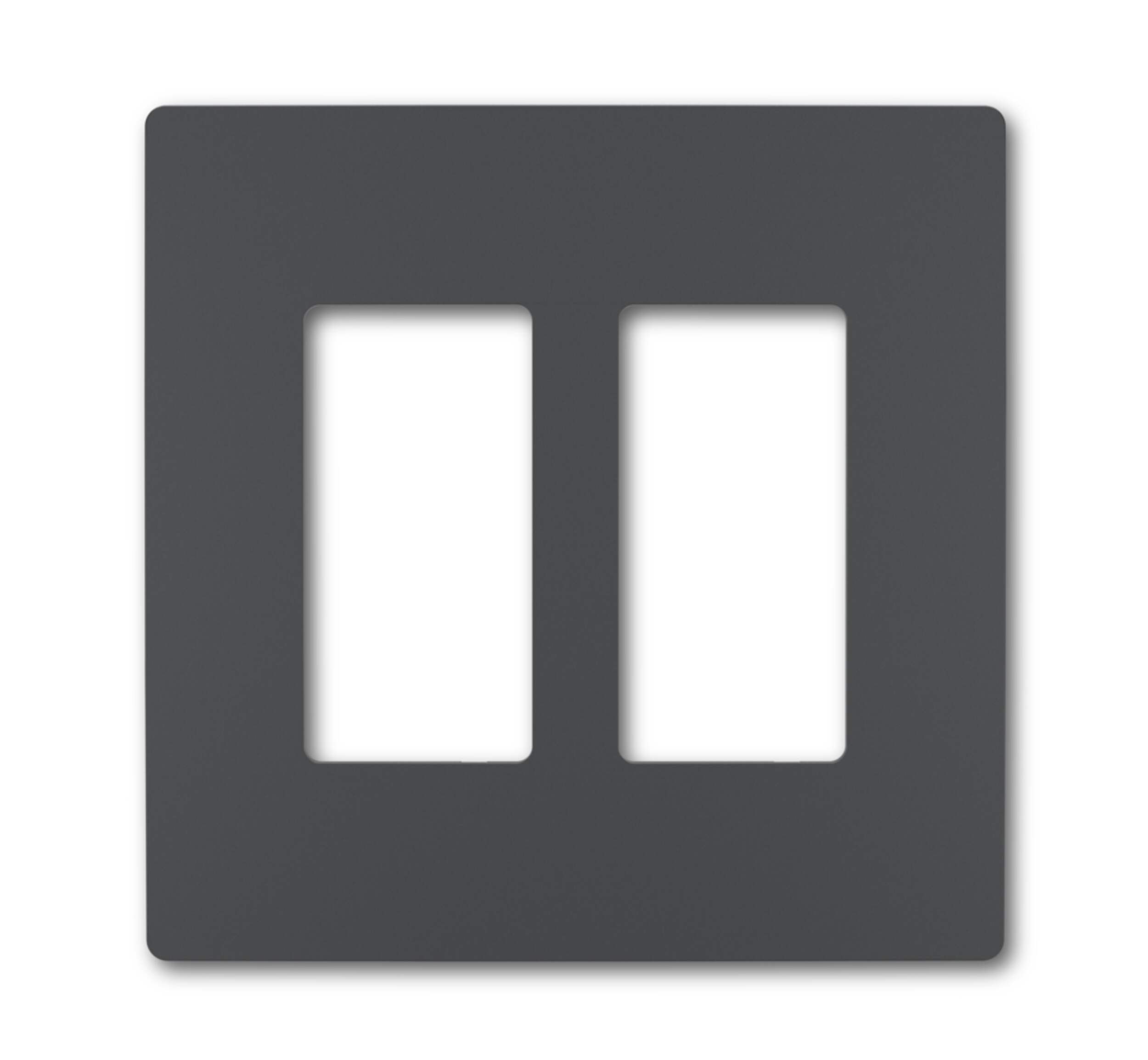 Legrand RWP262GCC6 Radiant Screwless Wallplate, 2 Gang, Graphite Front_Flat