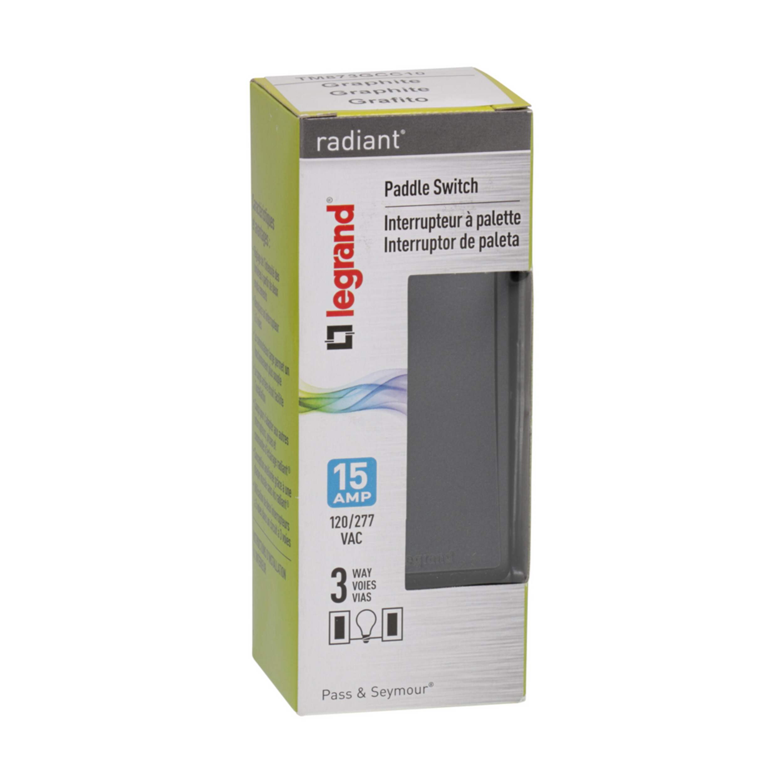 Legrand TM873GCC10 Radiant 3Way Switch, 15A, Graphite Canadian Tire