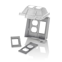 Couvercle Leviton 05982-001 à 2 dispositifs pour prises DDFT/Decora, joint d'étanchéité prémonté robuste, 20 A, 120 V