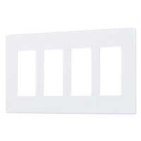 Plaque murale encliquetable sans vis Decorator, 4 dispositifs, blanc