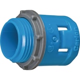 Adaptateur mâle Leviton 37219-700 ENT avec contre-écrous, bleu, 1/2 po Front_Angled_Left