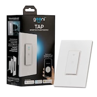 Geeni GNCWW107199 Wi-Fi Smart Light Switch, 15A, White, No Hub Required