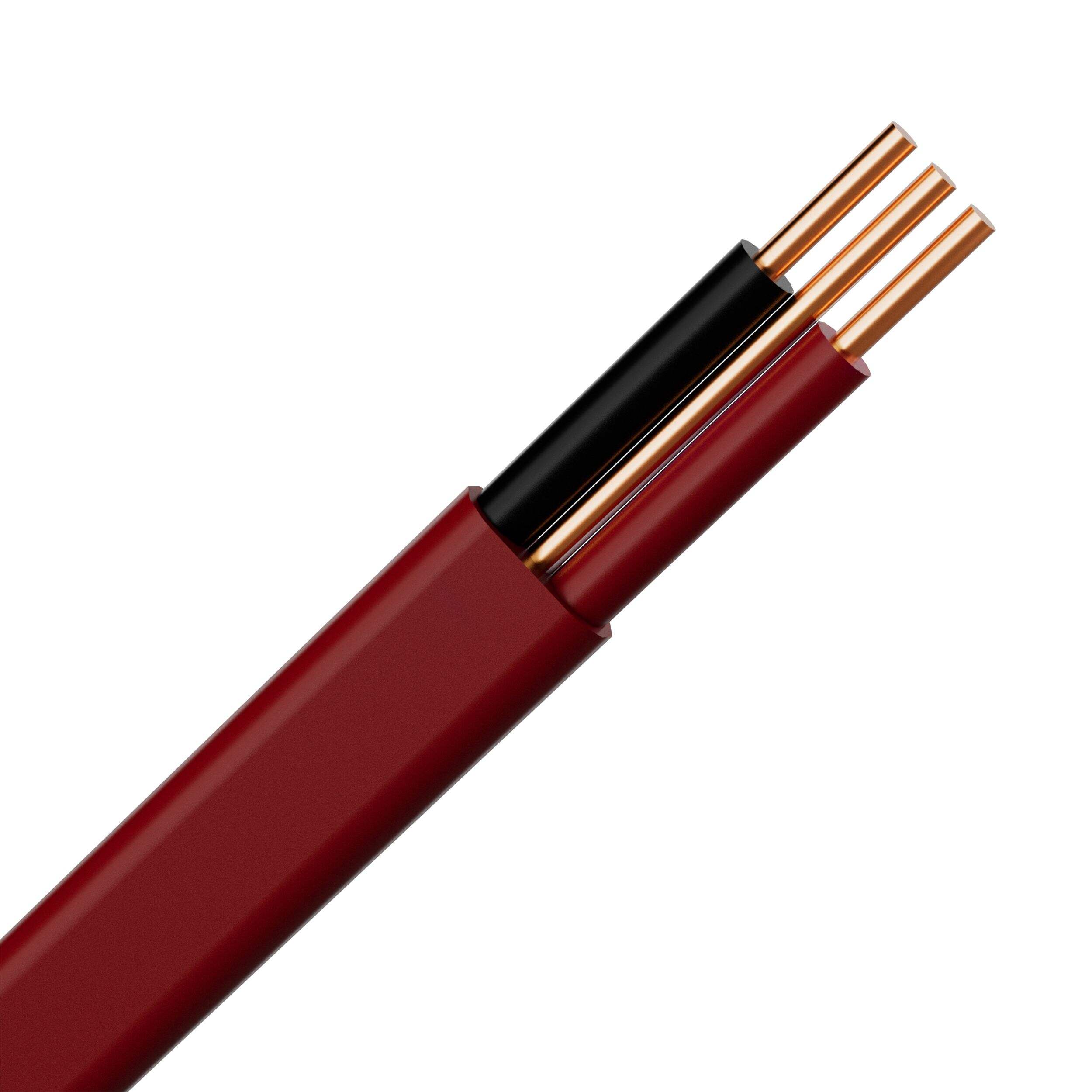Fil de construction Southwire 47230850 Romex SIMpull NMD90, 12/2, rouge, 164 pi CloseUp