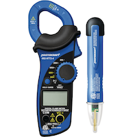 Multimètre/détecteur de courant à pince Mastercraft avec écran ACL de 3,5 po, flash à DEL et sonnerie intégrée Composite_or_Mixed
