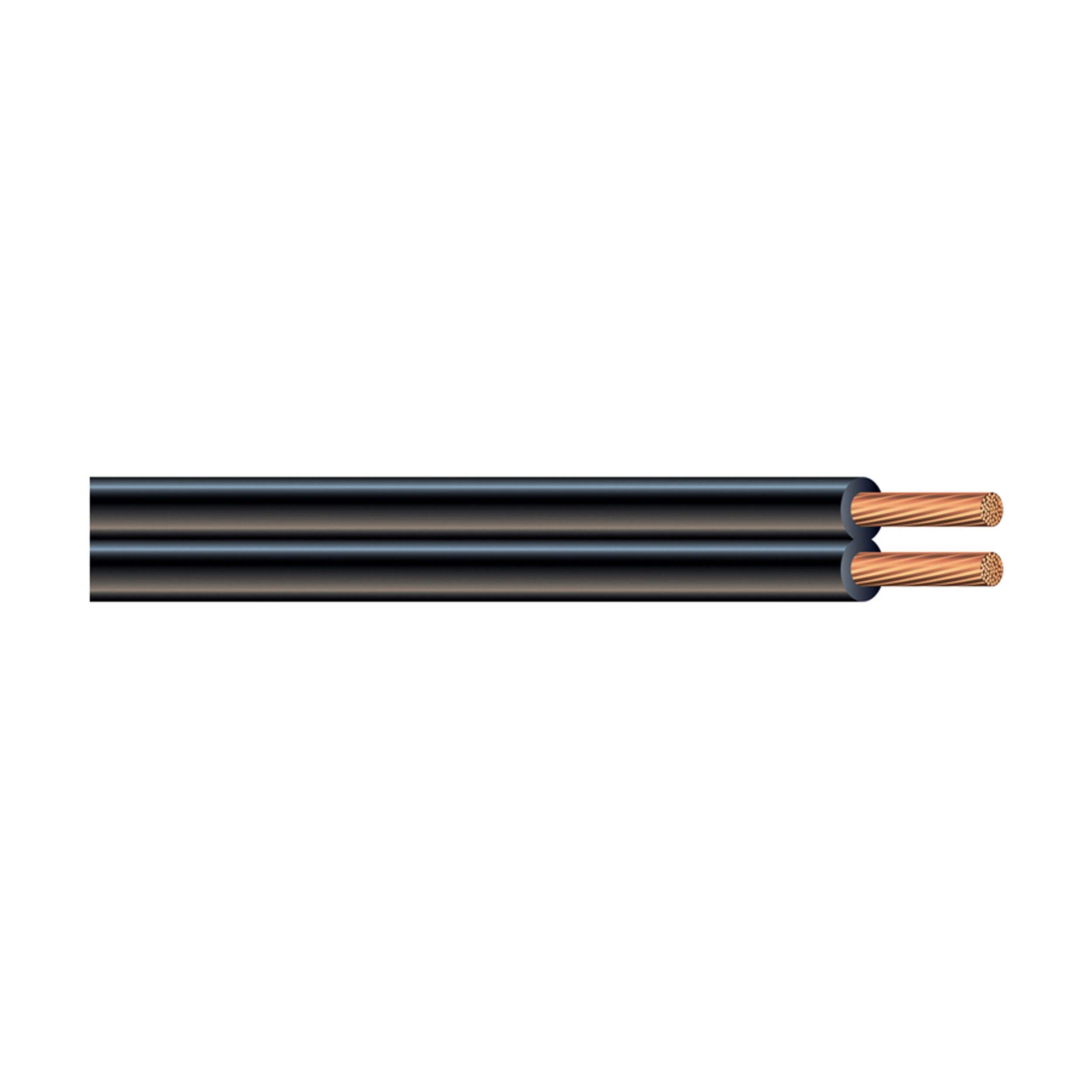 Cordon de lampe Southwire 55681403 SPT-1 et SPT-2, 18-2, noir, 24,6 pi CloseUp