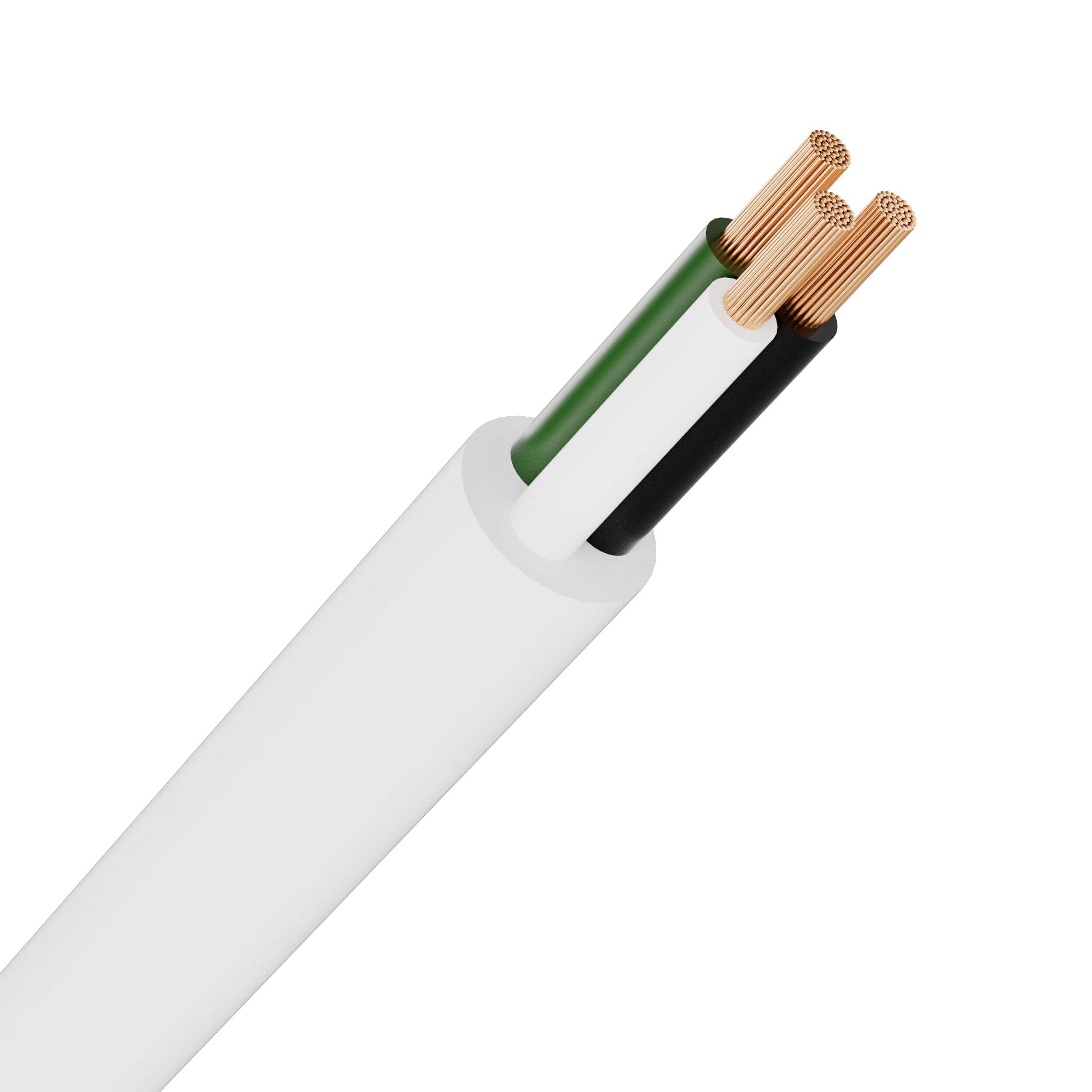 Southwire 55798901 SVT Electrical Cord, 18-3, White, 32.8-ft CloseUp