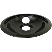 Laser 62248 GE Porcelain Stove Shallow-Draw Drip Pan with Trim Ring, Black, 8-in Overhead_Plunge