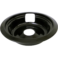 Laser 62489 Universal Porcelain Stove Deep-Draw Drip Pan with Trim Ring, Black, 6-in