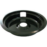Laser 62490 Universal Porcelain Stove Deep-Draw Drip Pan with Trim Ring, Black, 8-in Overhead_Plunge