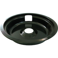 Laser 62490 Universal Porcelain Stove Deep-Draw Drip Pan with Trim Ring, Black, 8-in Overhead_Plunge