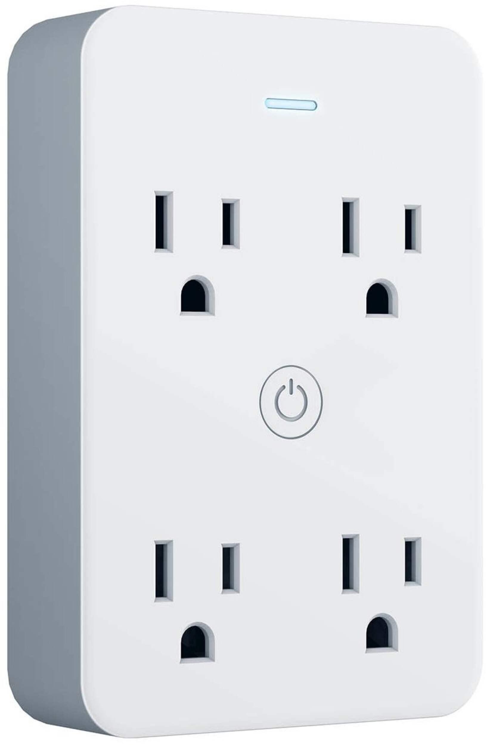 Bloc mural intelligent Wi-Fi à 4 prises Geeni GNCWW119199, blanc Front_Angled_Right