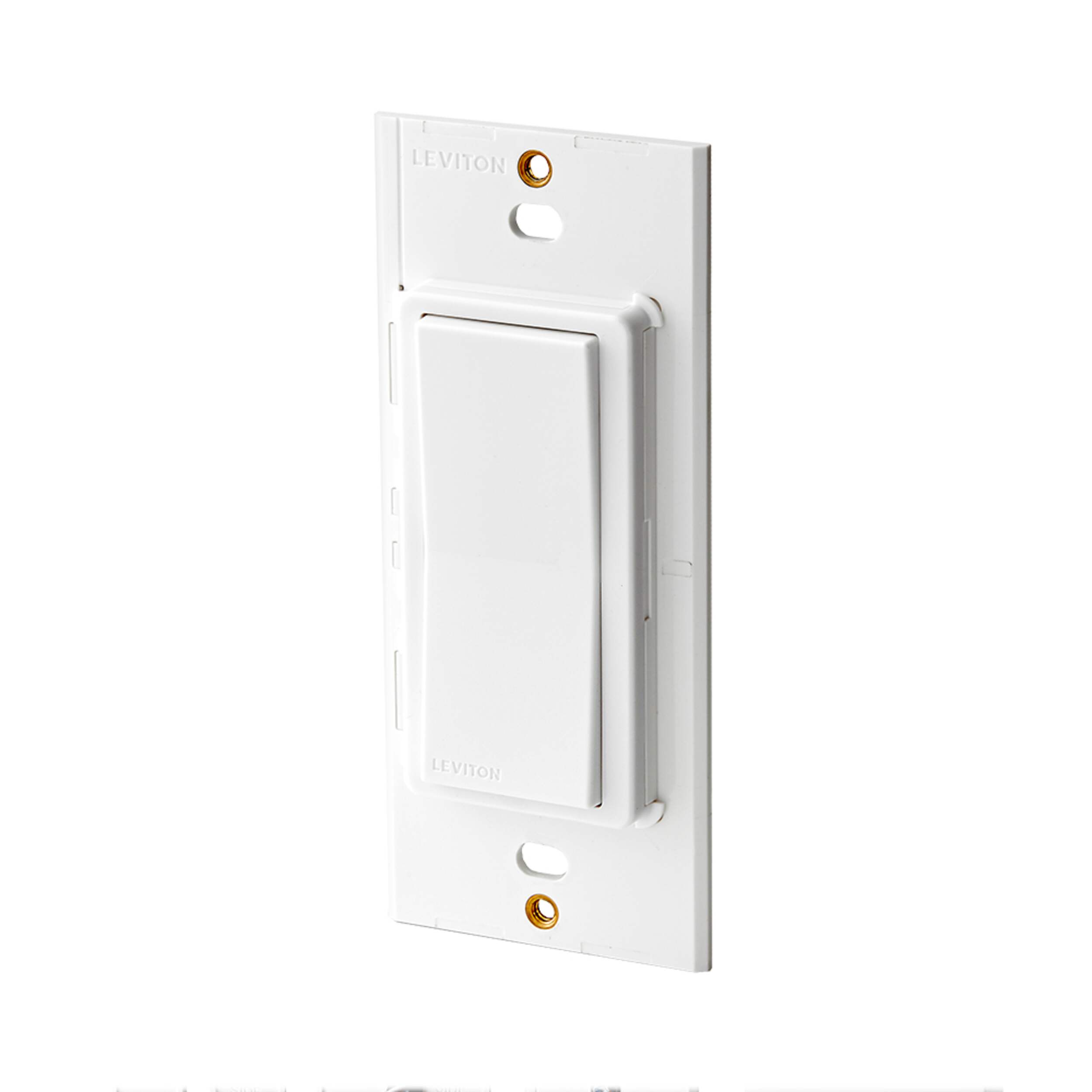 Leviton DAWSC-742 Decora Smart Wi-Fi Anywhere Switch Companion, White Front_Angled_Left