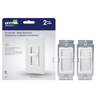 Levtion Decora SureSlide Universal Dimmer Switch, 2-pk, White