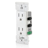 Prise de courant Leviton Decora Edge 15 A 125 V, blanc Front_Three_Fourths_Angled_Left