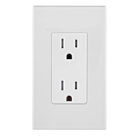 Leviton Decora Edge 15A 125V Receptacle, White, 10-pk