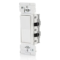 Leviton Decora Edge 15A Single Pole Switch, White Front_Three_Fourths_Angled_Left