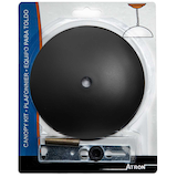 Atron Matte Black Light Canopy, 5-in Front_Flat