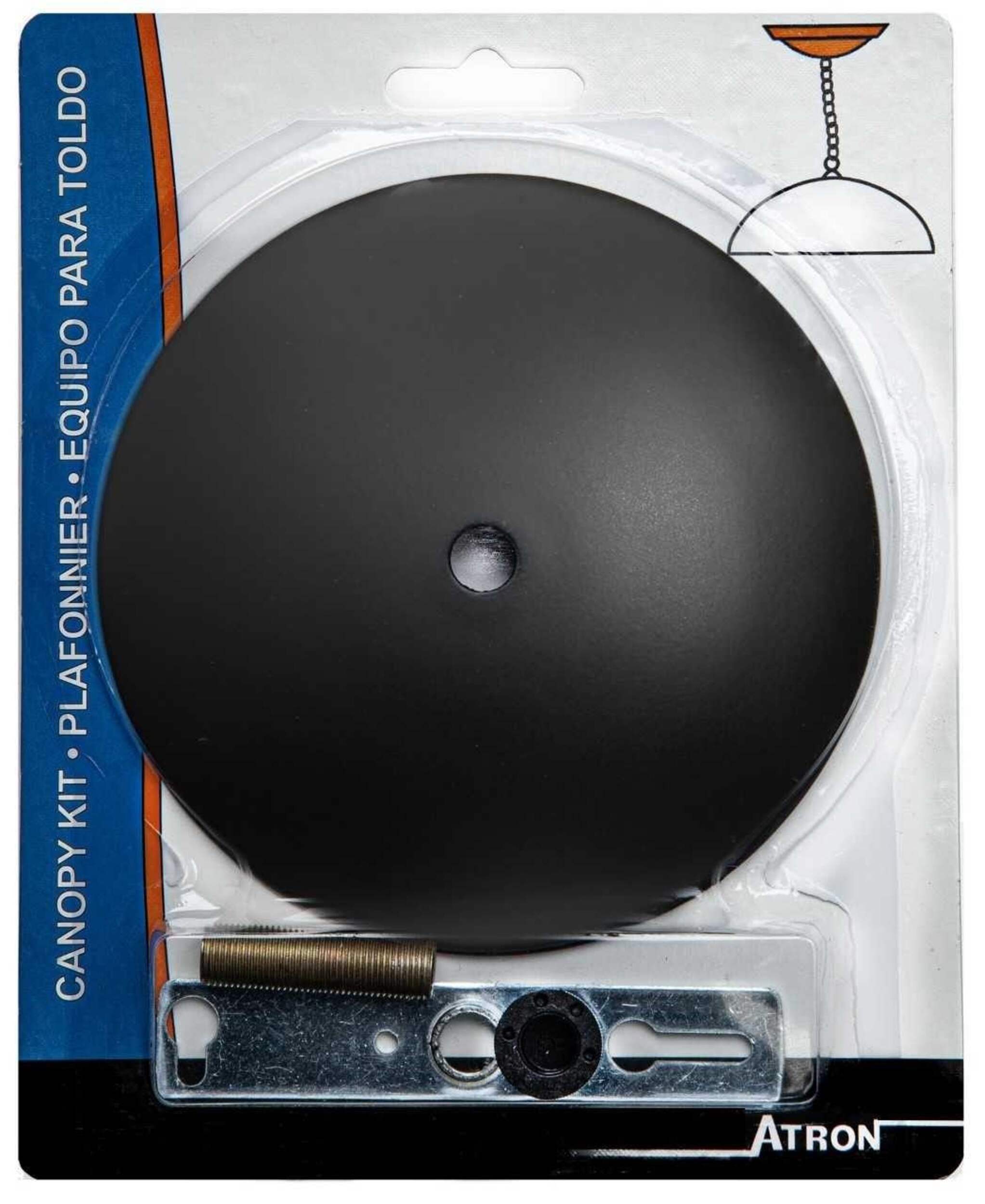 Atron Matte Black Light Canopy, 5-in Front_Flat