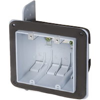 Vista 2-Gang Plastic Device Box with Vapour Barrier Front_Angled_Left