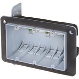 Vista 3-Gang Plastic Device Box with Vapour Barrier Front_Angled_Left