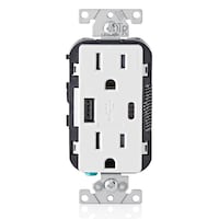 Leviton USB Type-A/Type-C 15A Receptacle, 2-pk