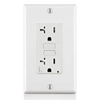 Réceptacle inviolable pour disjoncteur de fuite à la terre Leviton, 20 A, blanc Front_Flat